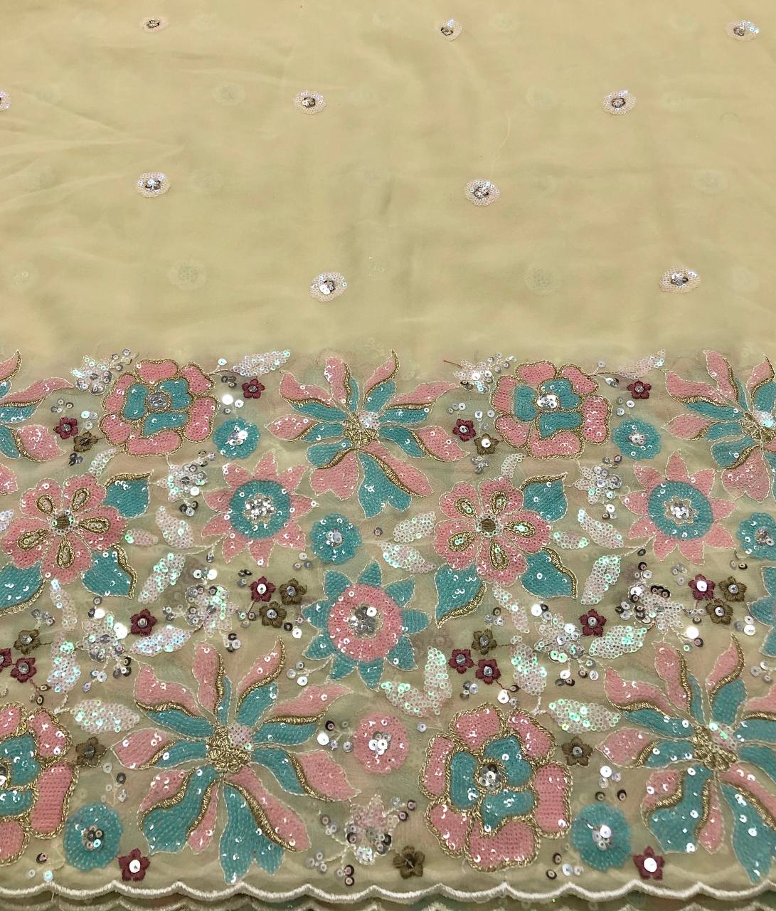 EMBROIDERY & SEQUENCE WORK BLOUSE FABRIC 1 METER