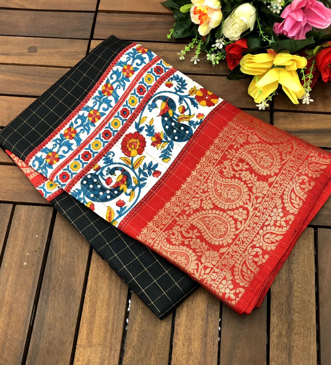 Samhan 4 Soft chenderi silk saree