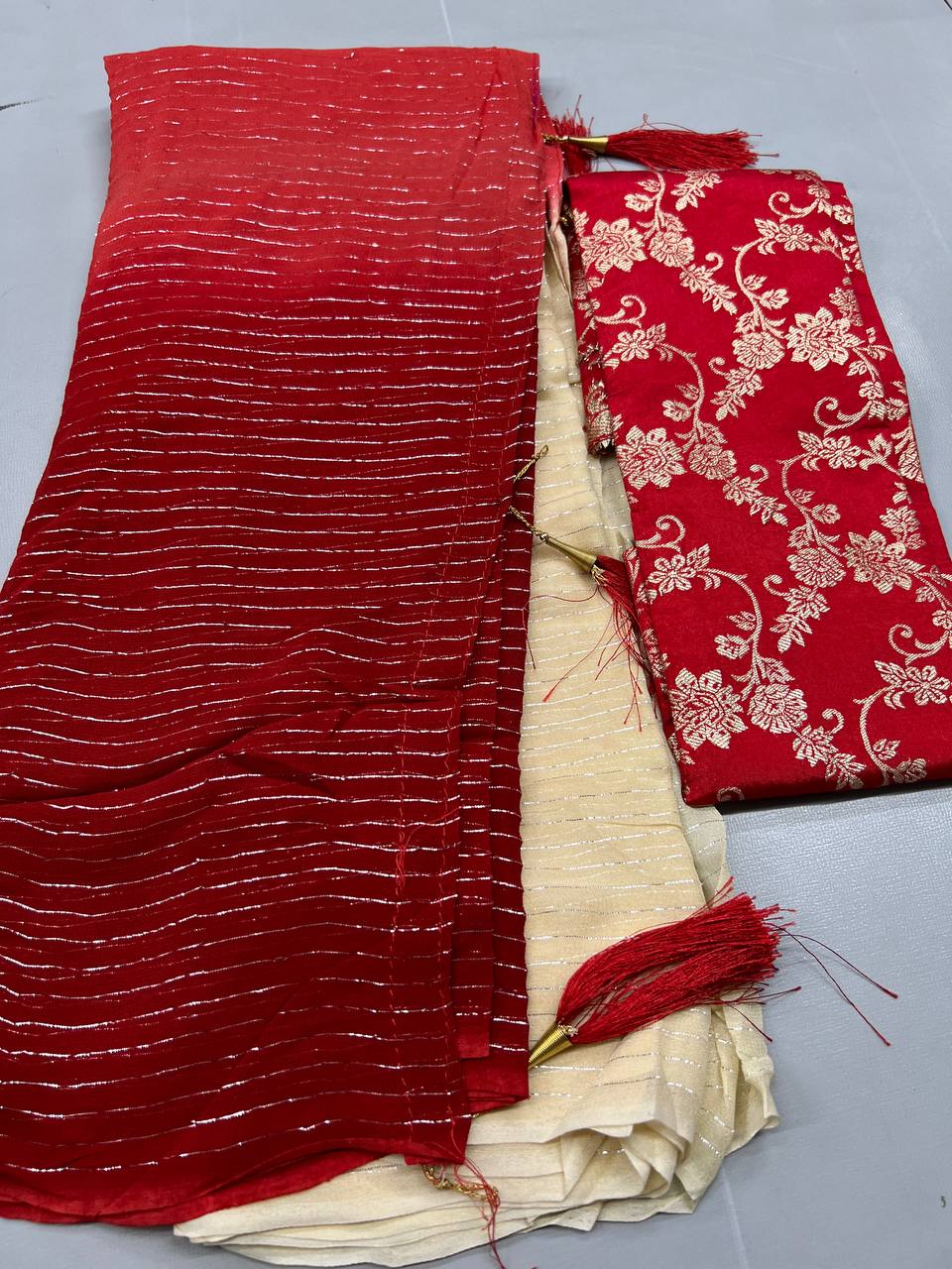 Fancy embroidery &amp; sequence work , Mysore silk , Zari weave &amp; foil work saree with blouse