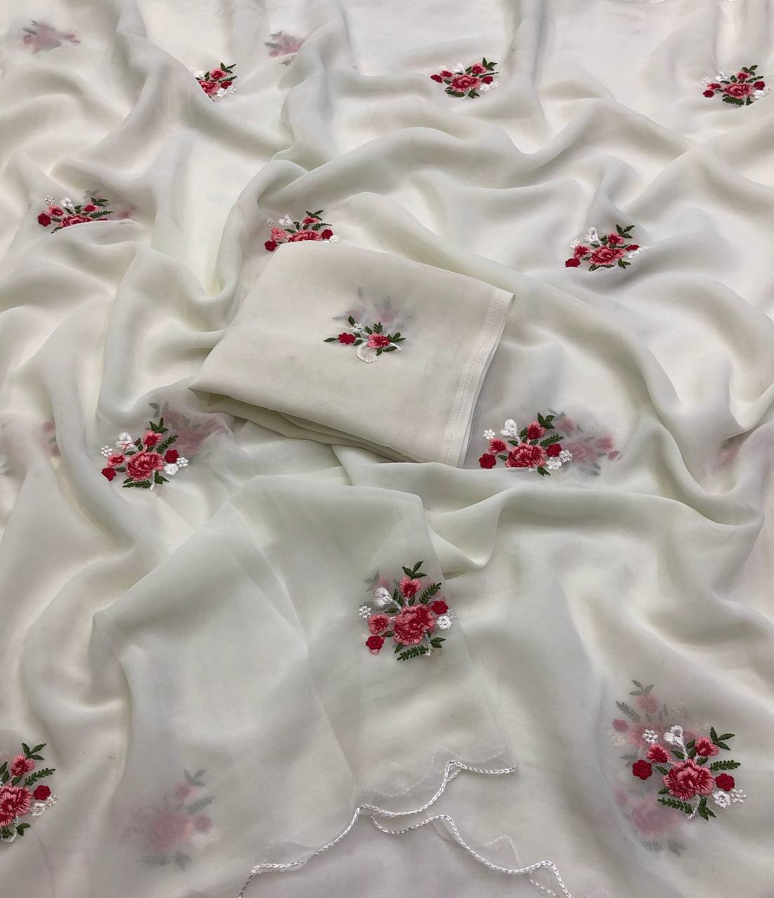 NOTES GEORGETTE EMBROIDERY WORK SAREE