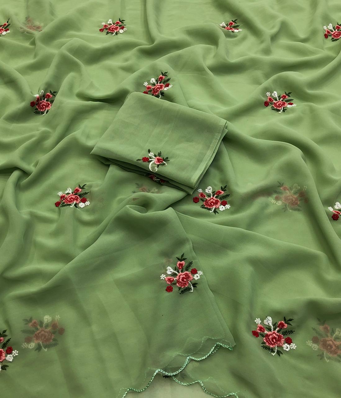 NOTES GEORGETTE EMBROIDERY WORK SAREE