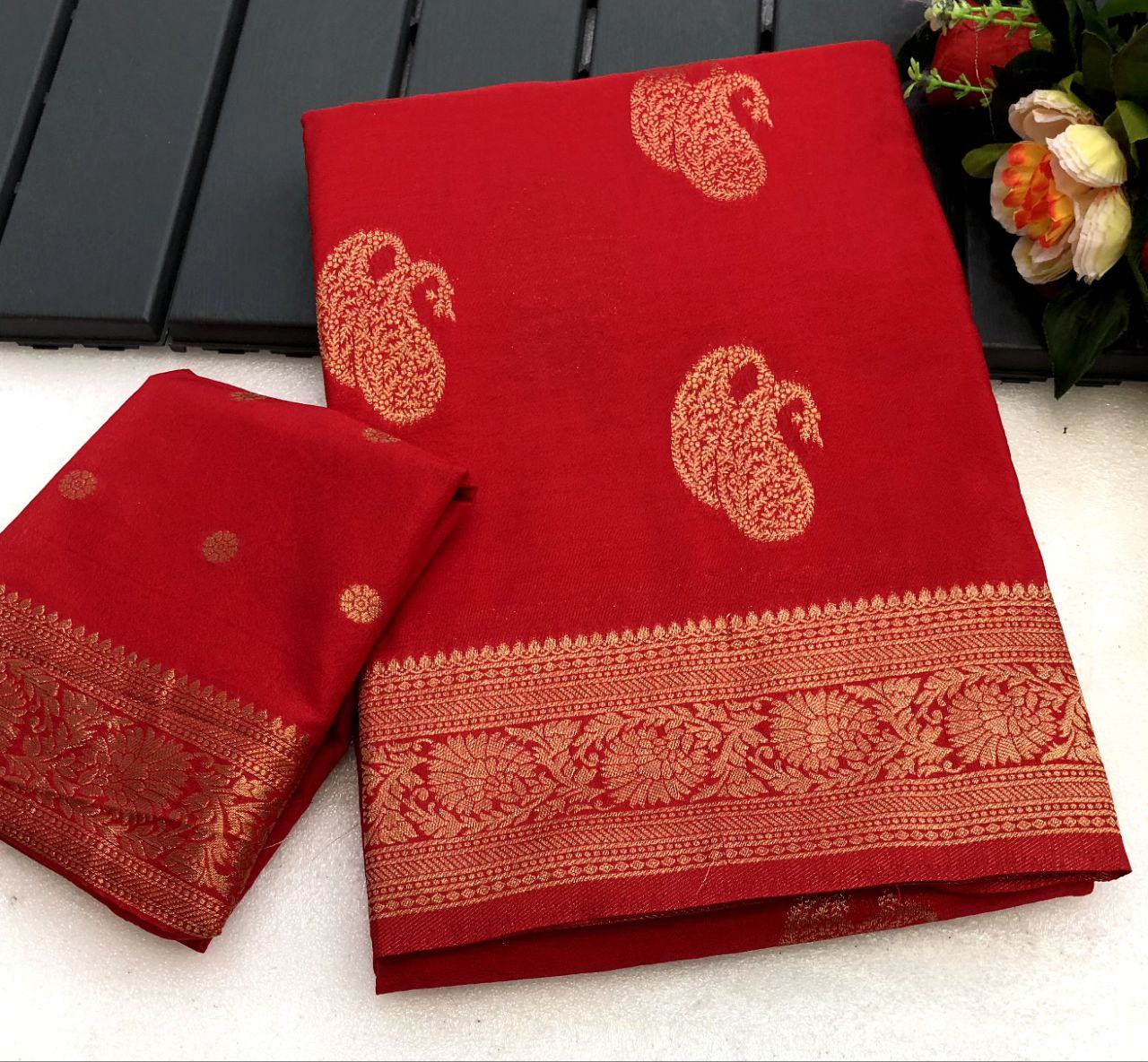 KALINA KHADI GEORGETTE HAND DYED SAREE