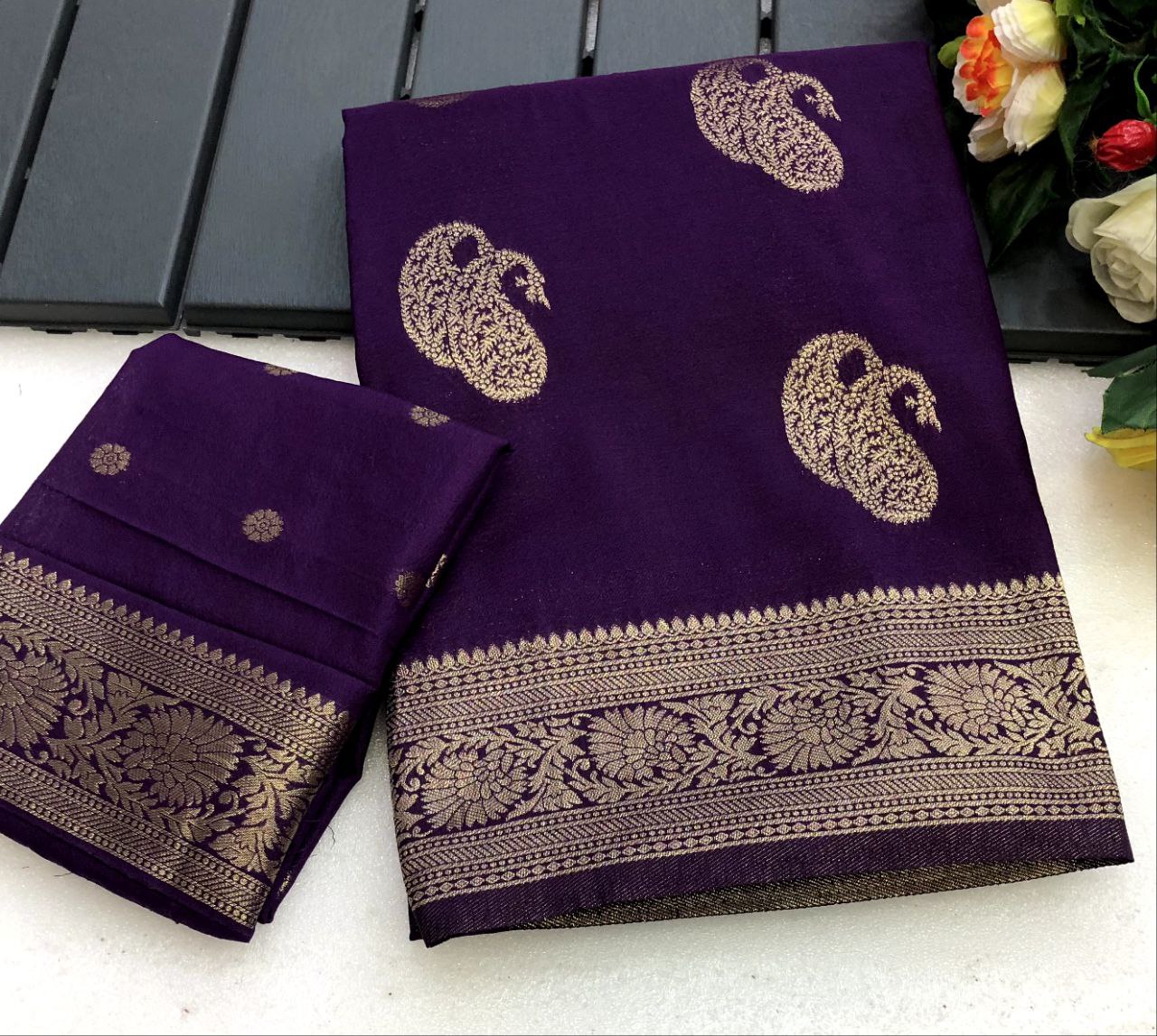 KALINA KHADI GEORGETTE HAND DYED SAREE