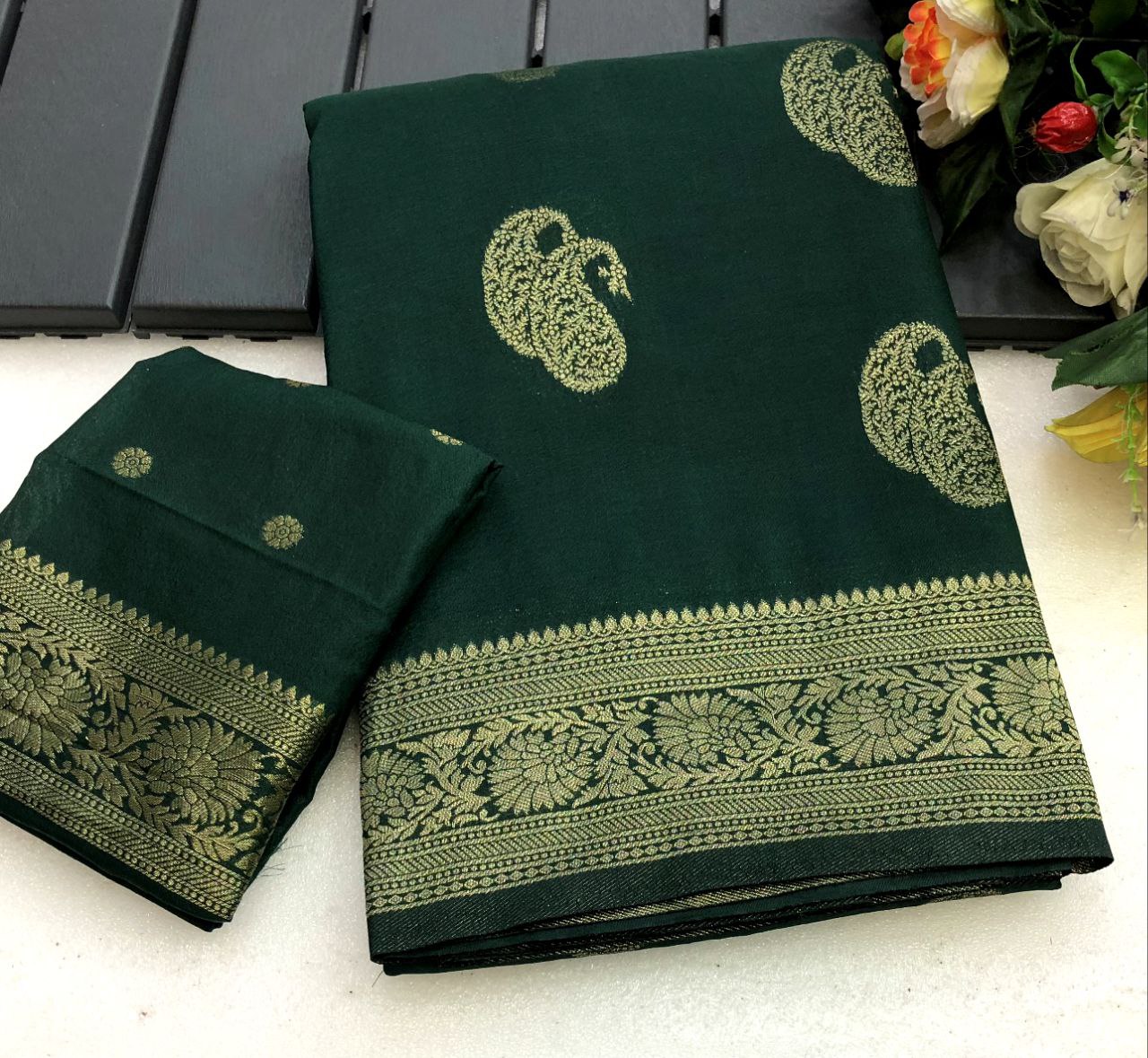 KALINA KHADI GEORGETTE HAND DYED SAREE