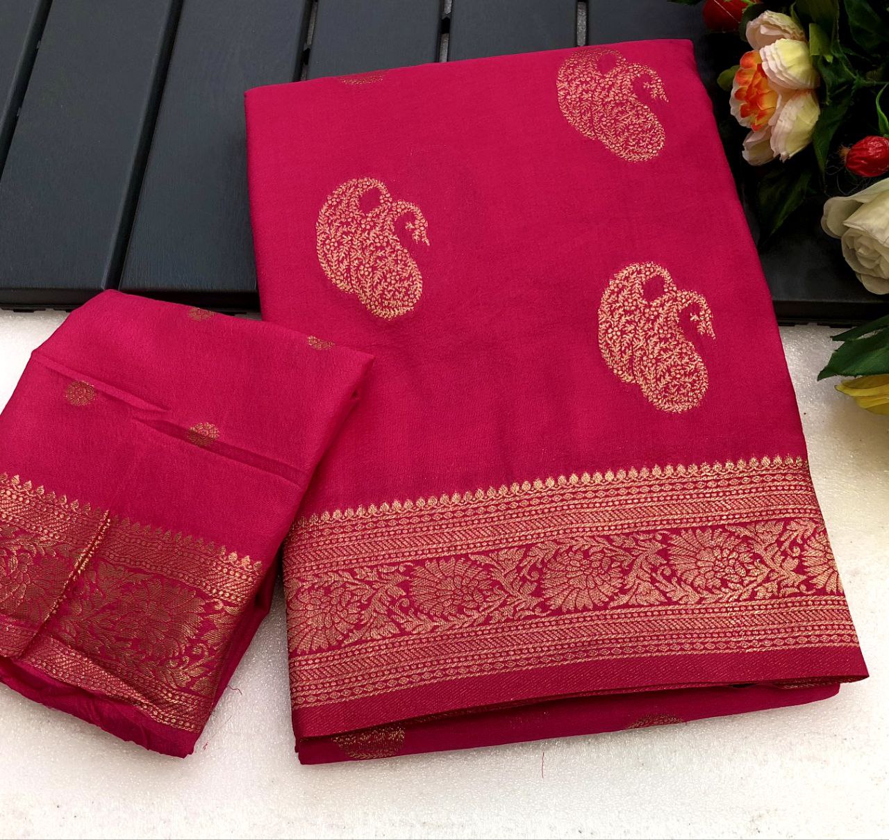 KALINA KHADI GEORGETTE HAND DYED SAREE