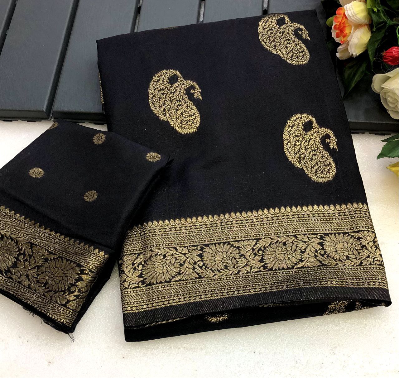 KALINA KHADI GEORGETTE HAND DYED SAREE