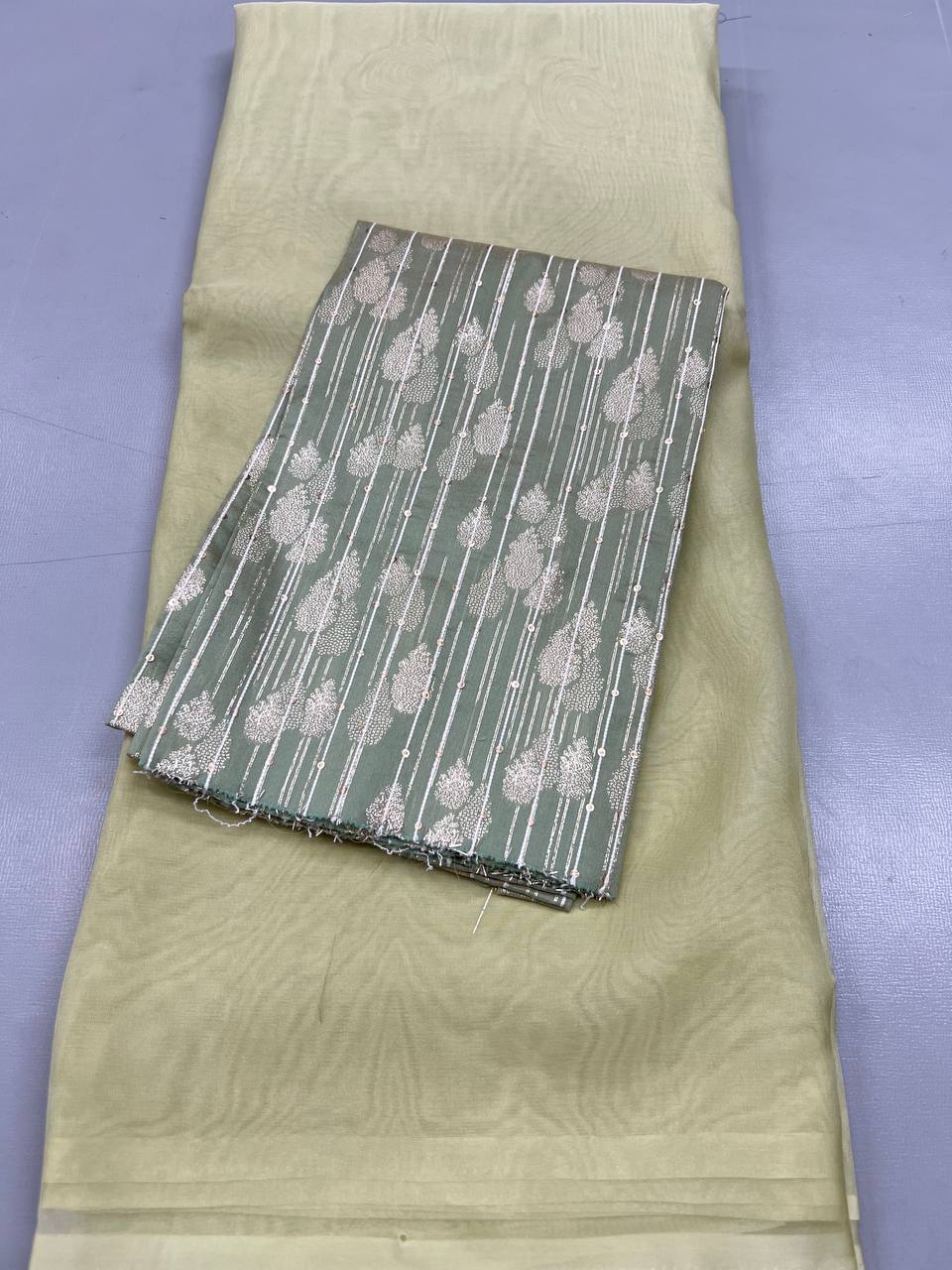 Fancy designer organza sequence & embroidery work sarees