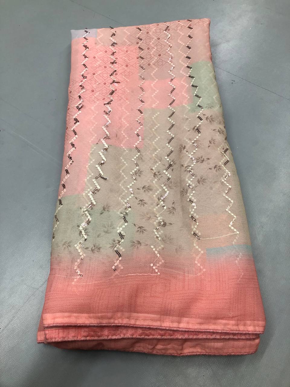 Soft Linen Printed, Furr & Foil Work Sarees with Blouse