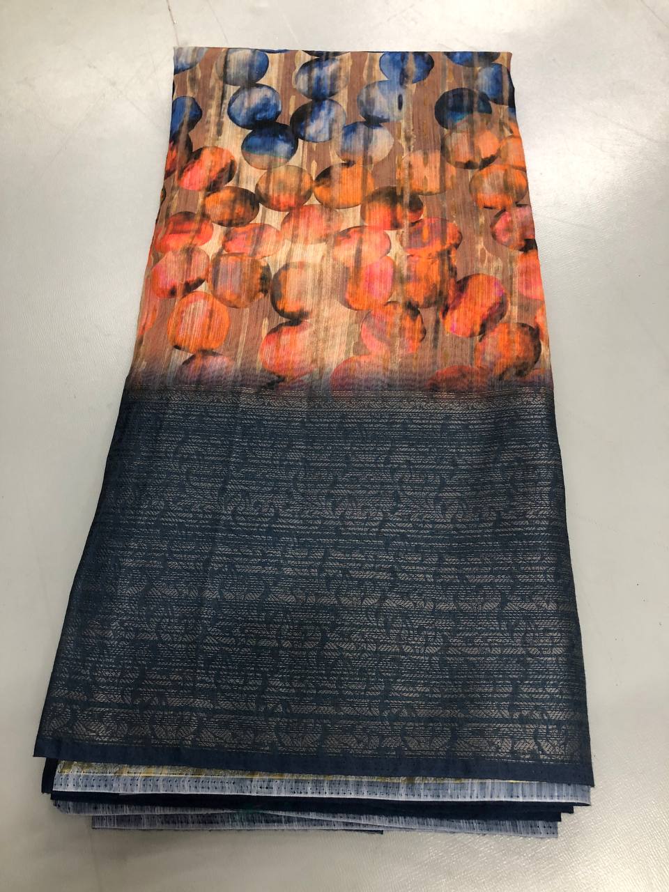 Tussar Silk Floral Digital Print Saree