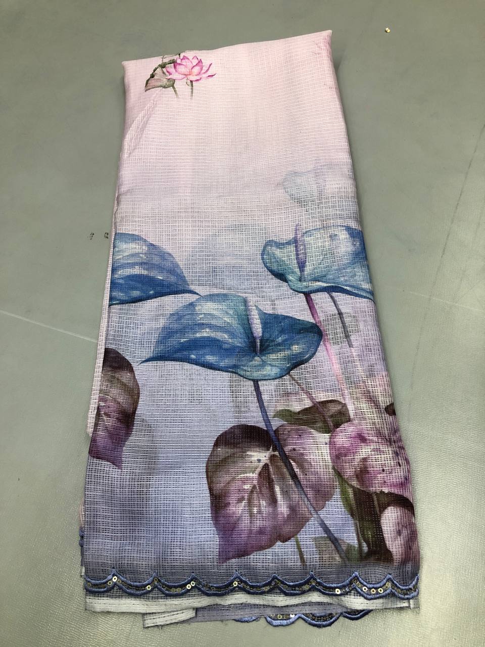 Tussar Silk Floral Digital Print Saree